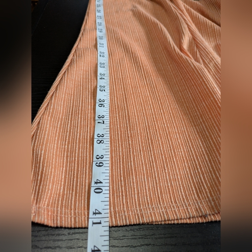 Olivia Rae Ribbed Orange Flare Two-Piece Set Small Tall - Picture 10 of 12